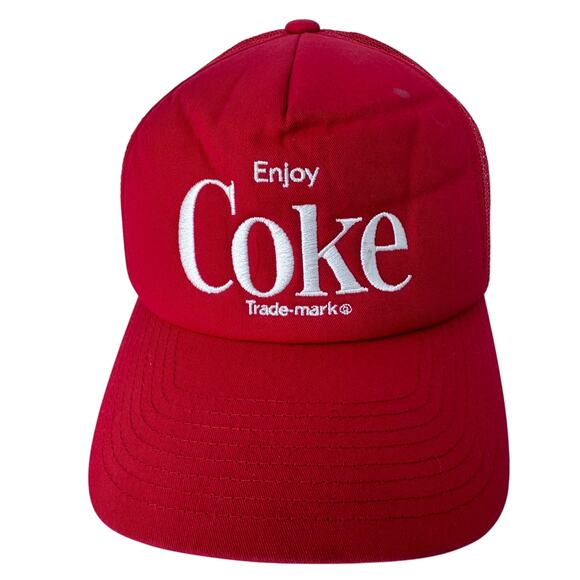 2022 Brixton Enjoy Coke Trucker Hat Red Adjustable Snapback Cap - Picture 1 of 12